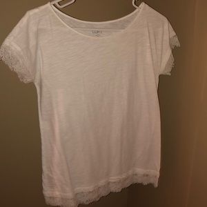 White loft tee with lace detail